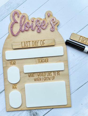 Personalized First and Last Day of School Sign, Reusable School Sign, Back to School Sign, First Day of School Sign, Fun School Sign